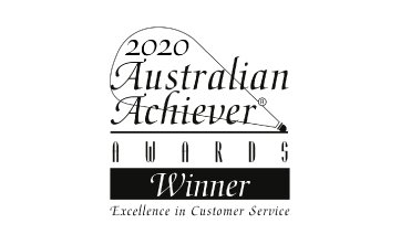Award Seal; Australian Achiever Awards 2020 Excellence in Customer Service