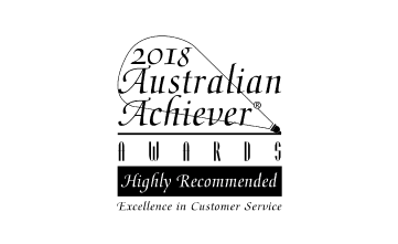 Award Seal; Australian Achiever Awards 2018 Excellence in Customer Service
